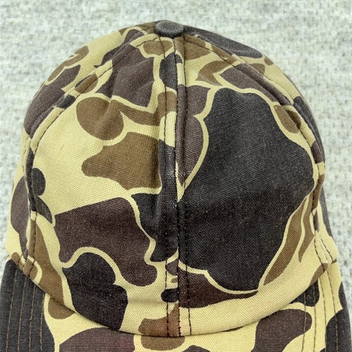 Vintage Bubble Camo Trucker Hat Cap Made In USA 80s 90s Snapback Brown Blank - Picture 2 of 9