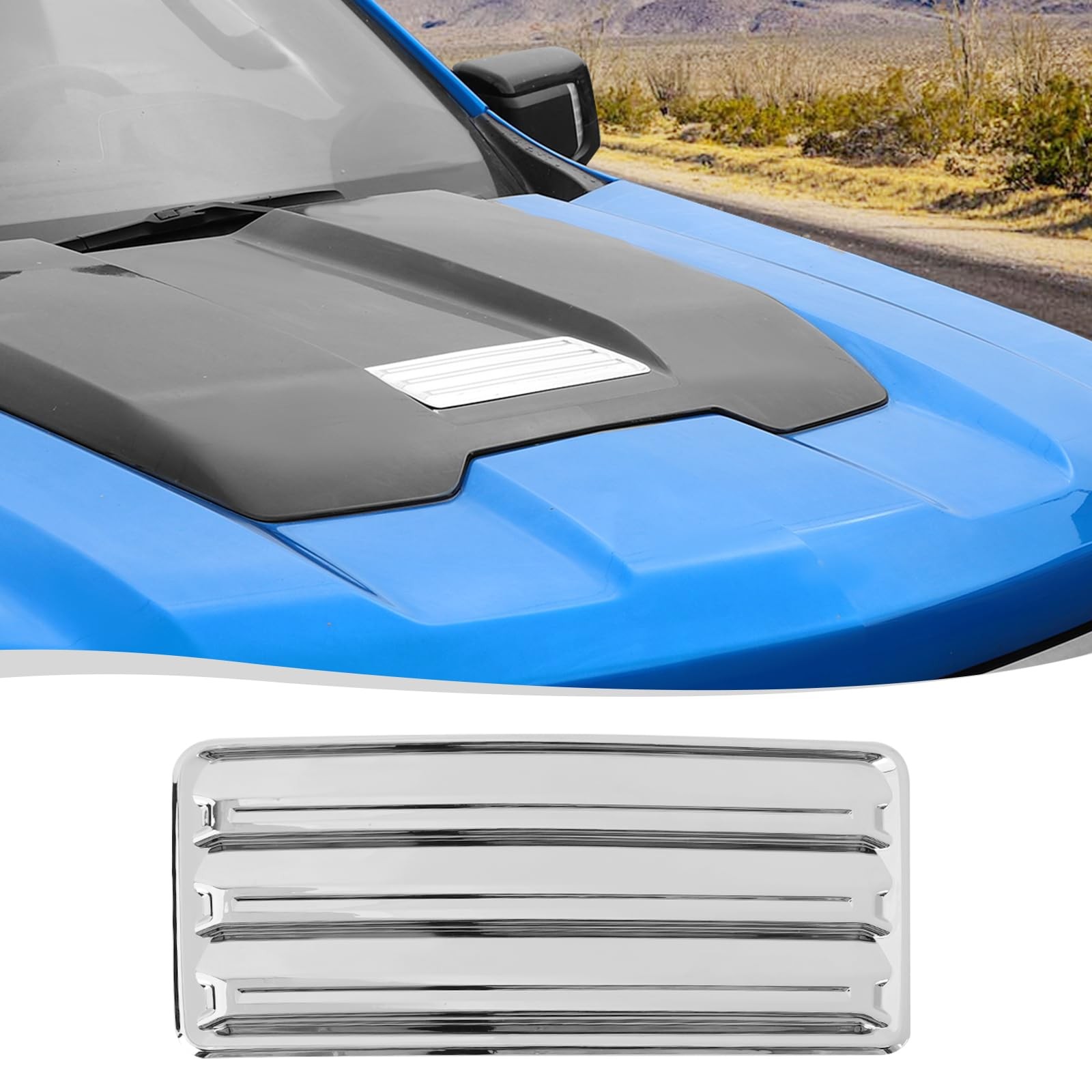 Voodonala for Chevy Silverado ZR2 2022-2024 Hood Vent Trim Cover Chrome 