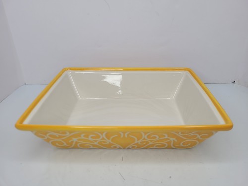 Temptations Presentable Ovenware Harvest Bounty Yellow Casserole Dish W/Rack - Picture 11 of 24