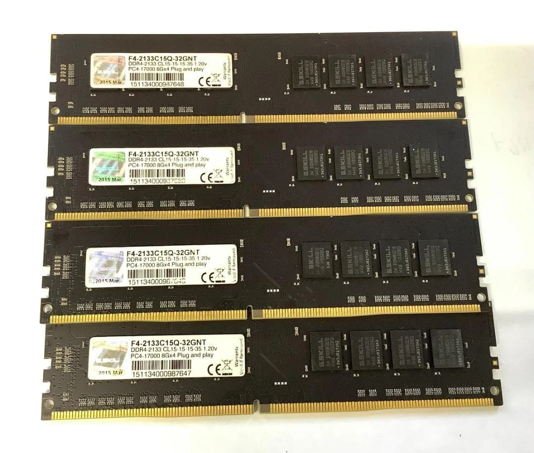 G. SKILL Computer PC4-17000 (DDR4-2133) Bus Speed RAM 4 Modules