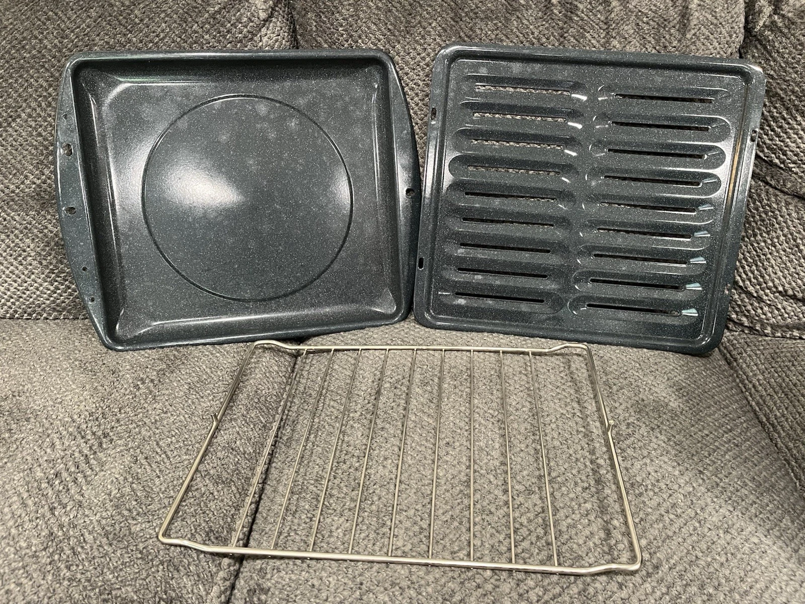 3-Piece Baking Broiler Grill Rack Roasting Drip Pan Tray Set BBQ Oven Cookware