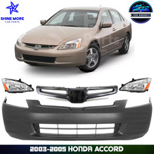 Front Bumper Cover Fascia Headlight Assembly Kit For 2003-2005 Honda Accord