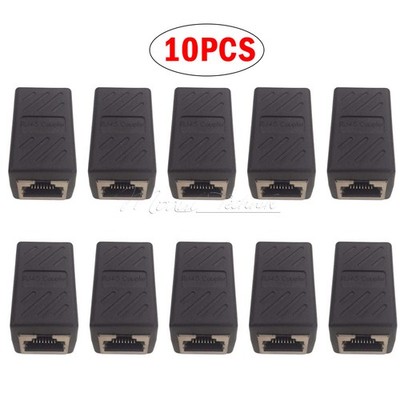 10PCS RJ45 Inline Coupler Cat6 Cat5e Ethernet LAN Network Cable Adapter