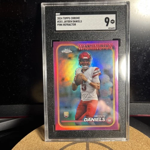 2024 Topps Chrome - Rookies Jayden Daniels #201 Pink Refractor (RC) SGC 9