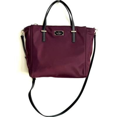 NWT Kate Spade Wilson Road Nylon Double Zip  Tote Bag Alyse Plum VERSATILE