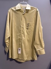 Van Heusen Men’s Dress Shirt 16 32/33 French Ochre Yellow Regular Fit NWT
