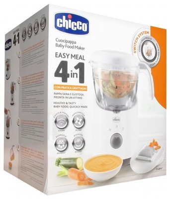 Chicco Easy Meal Mahlzeitenkocher, Multifunktions Babynahrungszubereiter für die