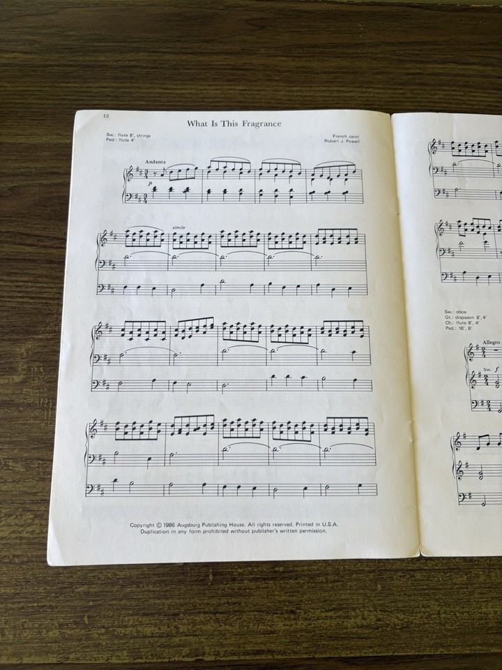 Robert Powell Carols Organ Sheet Music Christmas Religious Devotional ...