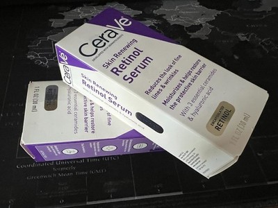 2 PACK - Cerave Anti Aging Skin Renewing Retinol Serum - 1 fl. oz - NEW