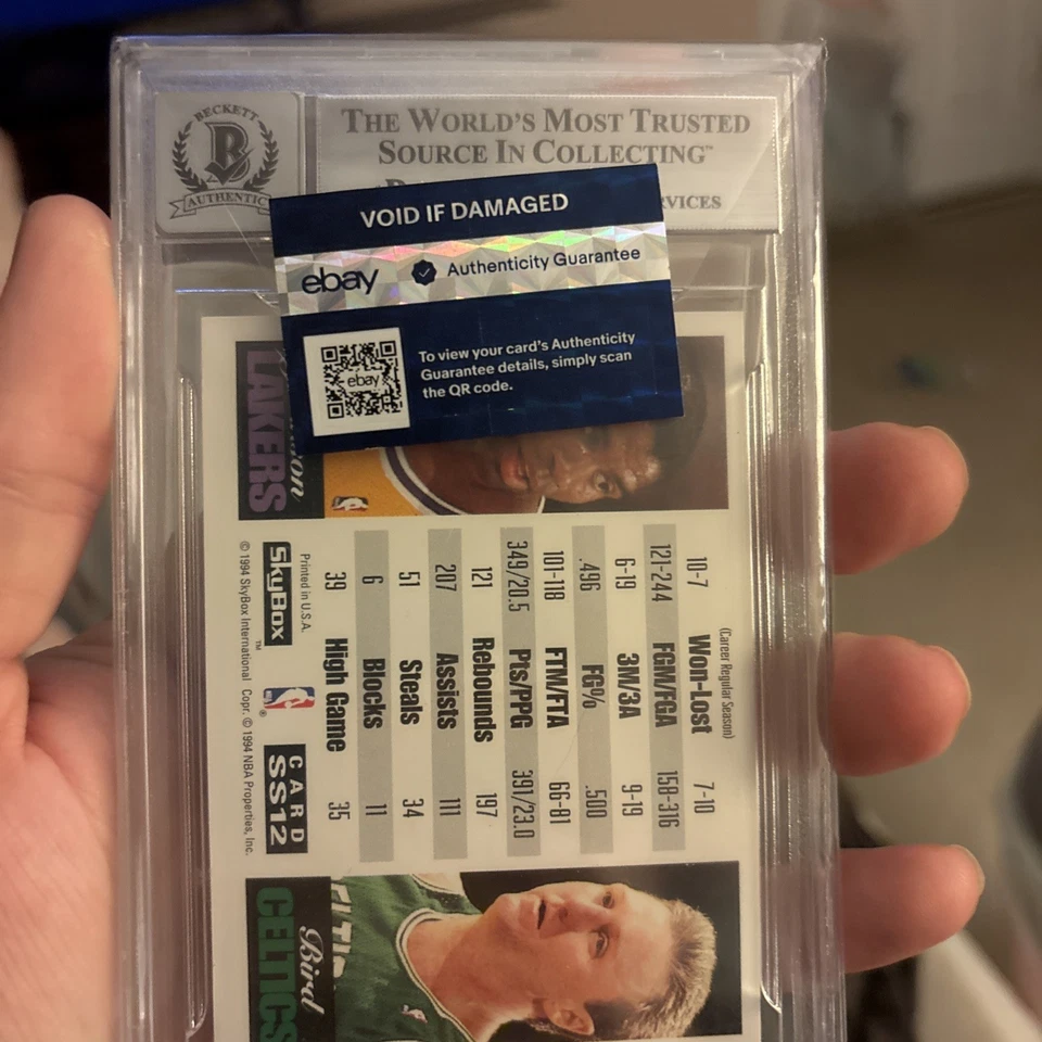 Magic Johnson & Larry Bird Firmado Skybox Premium 1993-94 Tarjeta Automática 10! BAS   Foto 4 de 4