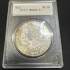 1879-S $1 Morgan Silver Dollar UNC Blanchard Holder Obv Toning