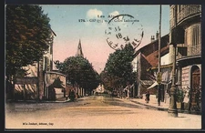 Old postcard Gap, Cours Ladoucette with view of the church 1934 