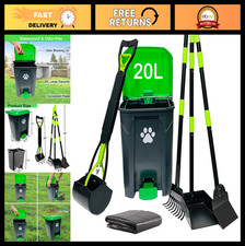 20L Outdoor Dog Poop Trash Can with Lid, Foot Pedal, Pooper Scooper  50 Bags
