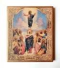 Christian Icon of the Ascension of Jesus Christ, Handmade, Board, 18x15cm