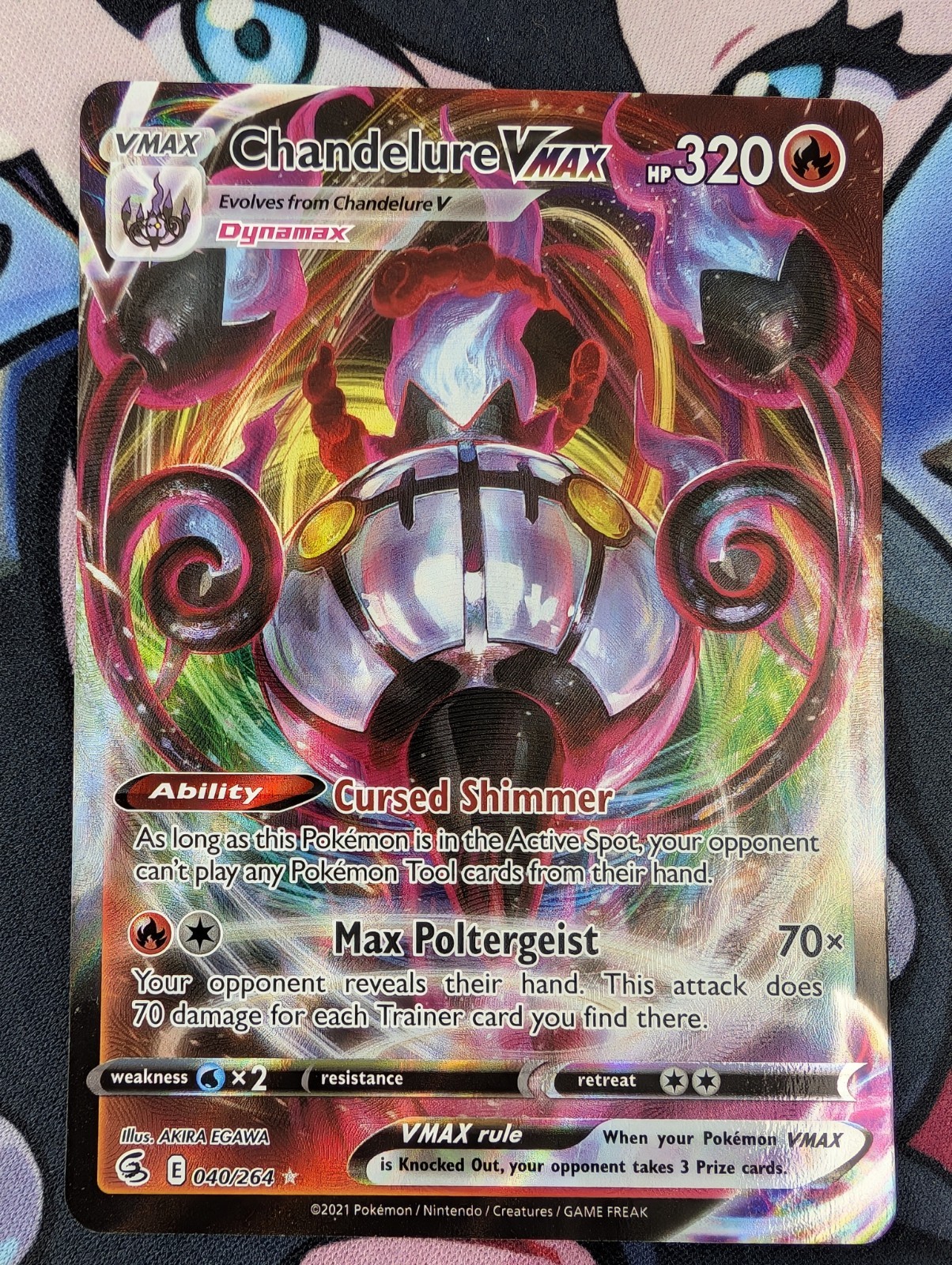 Chandelure VMAX 40/264 Holo 2021 Fusion Strike Near Mint-Mint Pokémon TCG Card