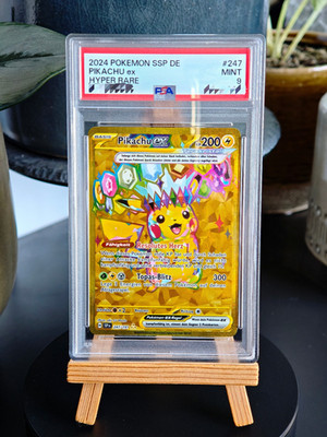 PSA 9 Pokémon TCG Pikachu ex SSP DE Hyper Rare Holo 247/191 (2024)
