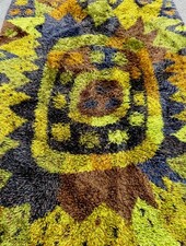 Vintage Rya Design Carpet Sellgren Rug Like Wegner Sottsass Bauhaus Knoll