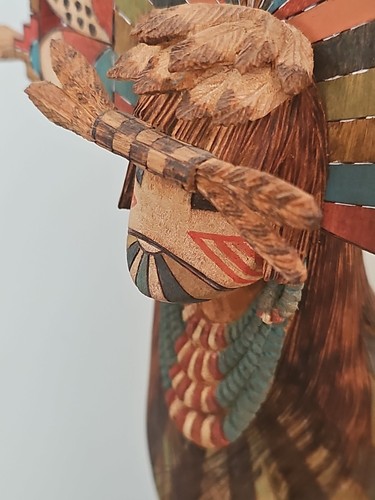 Vintage Kachina Doll Katsina Sculpture ALVIN NAVASIE Maiden Butterfly Dancer 19" - Picture 9 of 20