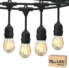 96Ft Outdoor String Lights - 2Pack 48Ft LED Patio Lights Plug-In