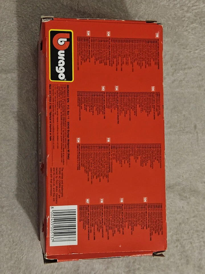 Coche deportivo Burago Bburago cod 0513 Ford 1965 AC Cobra 427 naranja escala 1:24 Foto 4 de 4