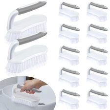 12 Pcs Scrub Brush for Cleaning with Handle Comfortable to Grip Heavy-Duty Fl...