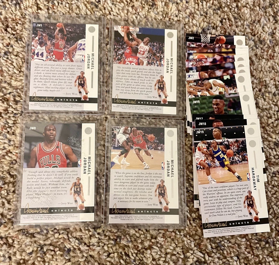 JUEGO COMPLETO 1992-93 CUBIERTA SUPERIOR JERRY WEST SELECTS 4X Michael Jordan JW1-20 Foto 2 de 2