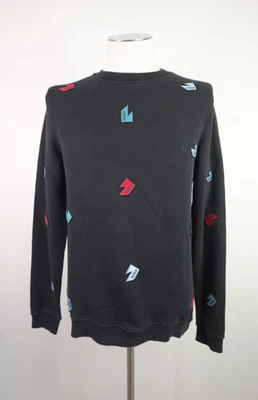 VERSACE VERSUS Sweatshirt Homme Tailles S Noir Coton Girocol Causal Vintage - Photo 1/4
