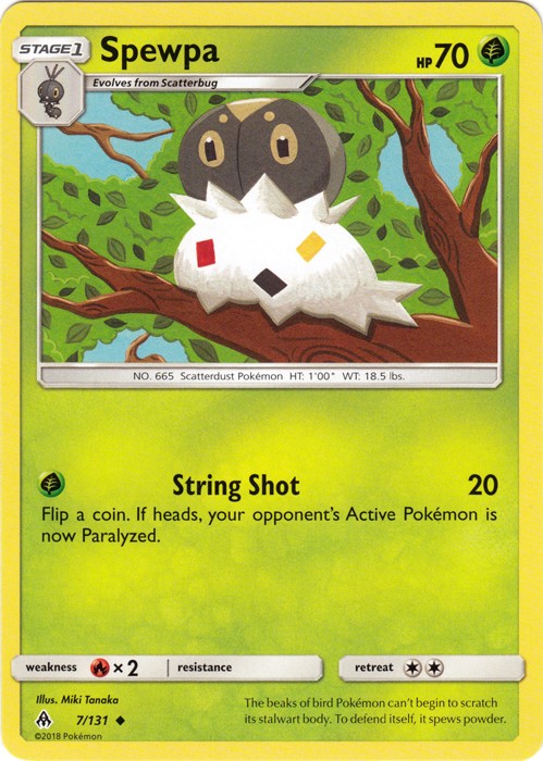 Spewpa - 7/131 - Uncommon (Hp) Forbidden Light - Grass Pokémon