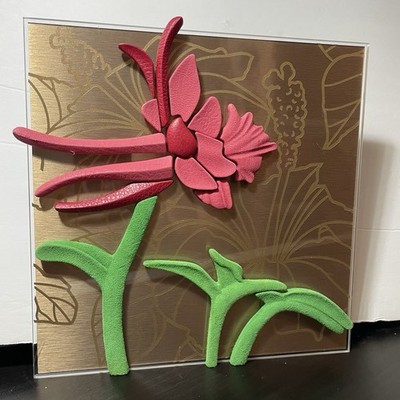 Rolex Boutique Display Rodeco MF-11 Flower Rose Feathers Wall Art Tropical
