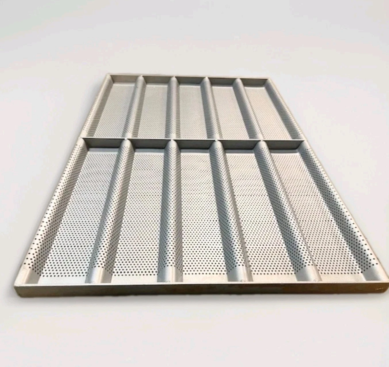 Full Size Aluminum 10 Mold Glazed Sub Sandwich Bread Pans 25.5"x18" Bakery Deli