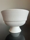 Red Wing white and orange ribbed pottery bowl MCM