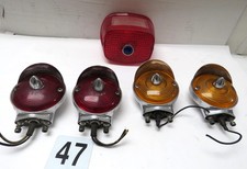  4- Genuine Vintage Harley Davidson Turn Signals Rear Tail Light Lens W Blue
