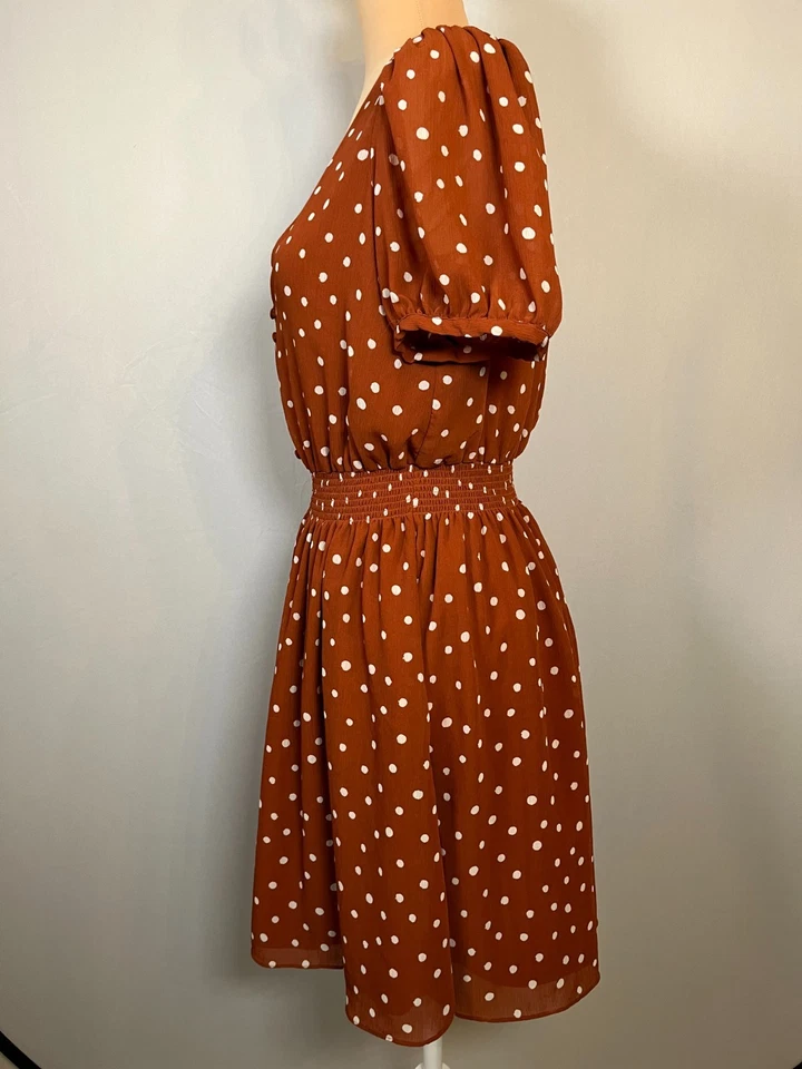 Vestido Madewell Para Mujer Pequeño Punto Manga Abullonada Ajuste Acampanado Cottagecore Babydoll Foto 4 de 4