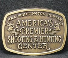 XB01131 VINTAGE 1970s  NRA WHITTINGTON CENTER  HUNING CENTER BELT BUCKLE