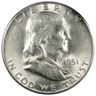 1951-S Franklin Half Dollar AU+ ALMOST UNC Circulated 50C A2733