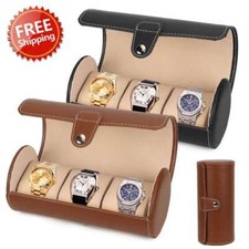 3 Slots Travel Watch Roll Case Wristwatch Display Case Watches Storage Box Cases