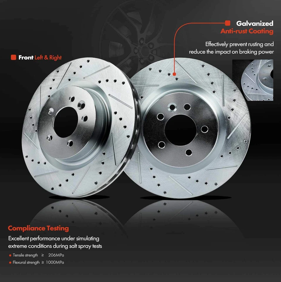 Rotores de freno delanteros perforados y pastillas de freno de cerámica para Land Rover Range Rover LR4 Foto 4 de 4