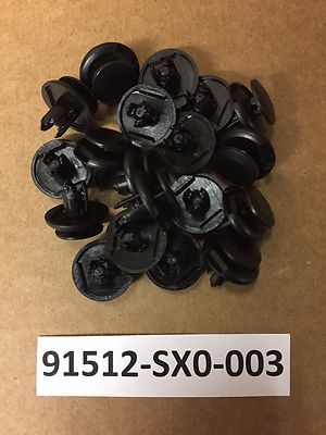 Set of 10: Front Fender Push Type Retainer Clips For Honda / Acura 91512-SXO-003