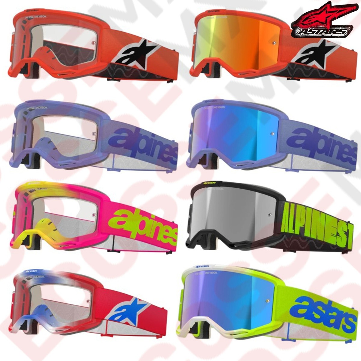 NEW ALPINESTAR VISION MOTOCROSS ENDURO GOGGLES TINT CLEAR LENS DHMB NEW  2025