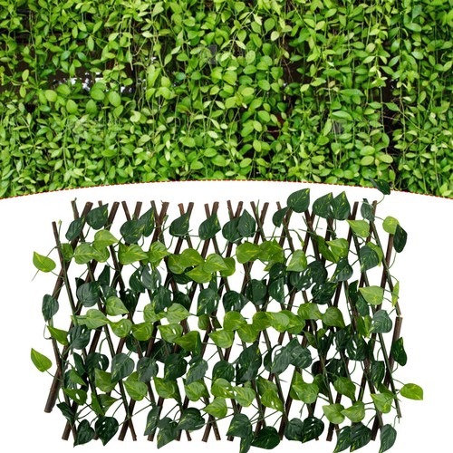 Schermo recinzione privacy estensibile finto foglia artificiale decorazione giardino - Foto 3 di 19