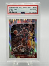 2019 Panini Hoops Premium Stock Coby White Flash #204 PSA GEM MT 10