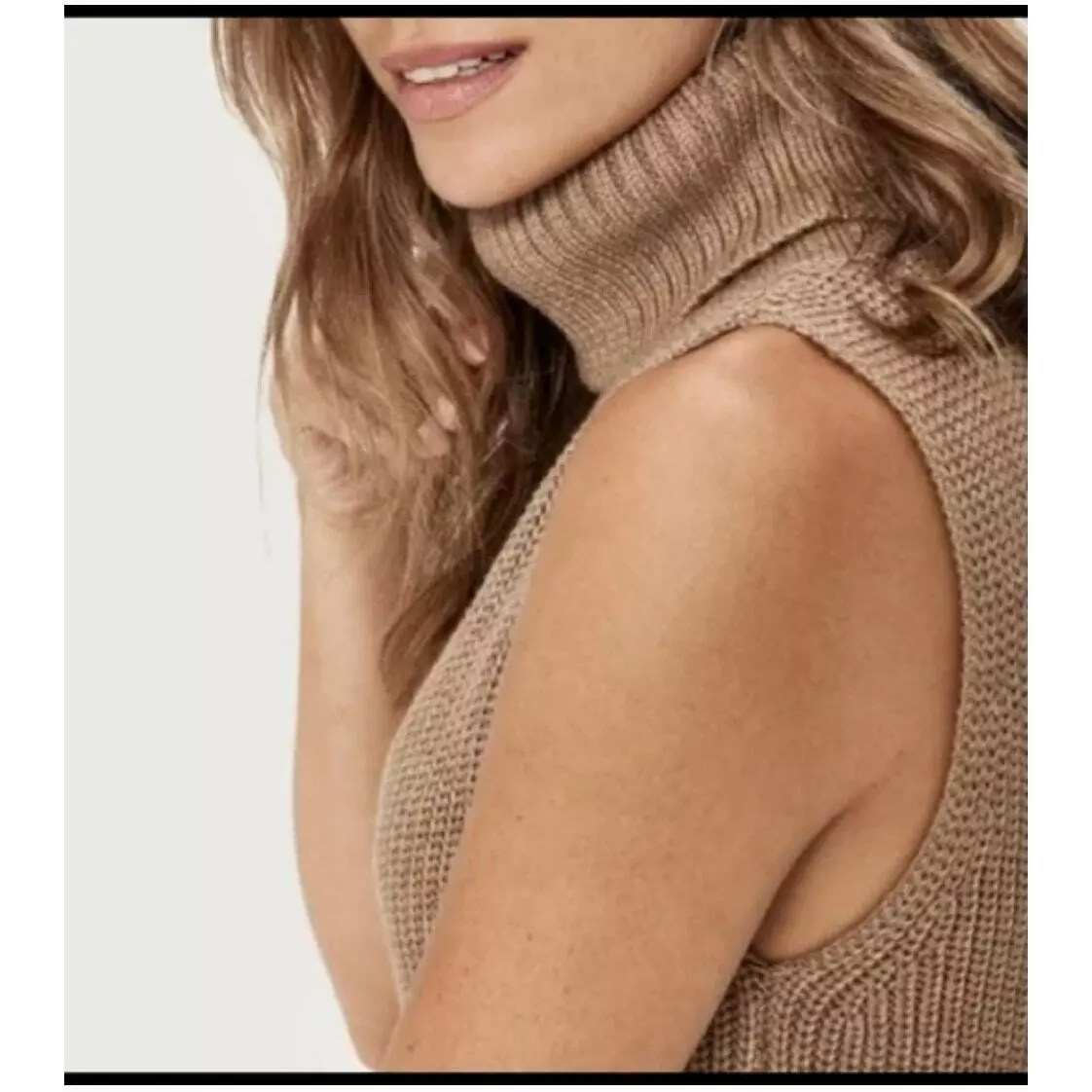 lole sleeveless turtleneck chunky knit dress sweater