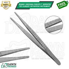 Bonney Dressing Forceps 7″ Serrated Tips General Surgery Orthopedic Instruments
