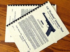 COLT Automatic WOODSMAN .22 LR MATCH TARGET Heavy Barrel Pistol Owners Manual