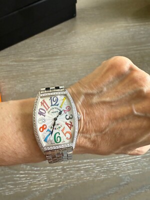FRANCK MULLER CINTREE CURVEX WHITE COLOR DREAMS DIAMOND WATCH 5852 B QZ COL DRM