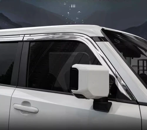 For 2024 Toyota Land Cruiser Prado Window Visor Vent Rain Guard Deflector Chrome - Picture 4 of 5