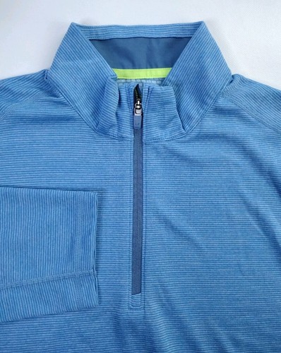 Vineyard Vines Sankaty 1/2 Zip Pullover Men XL Seabreeze Blue Grid Fleece Lined