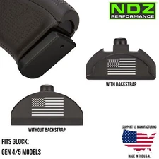 NDZ Brass Glock 17 19 22 23 34 45 Gen 4/5 Cerakote Grip Frame Slug Plug White