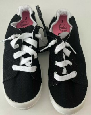Wonder Nation Girls Slip On Memory Foam Casual Sneaker Black size