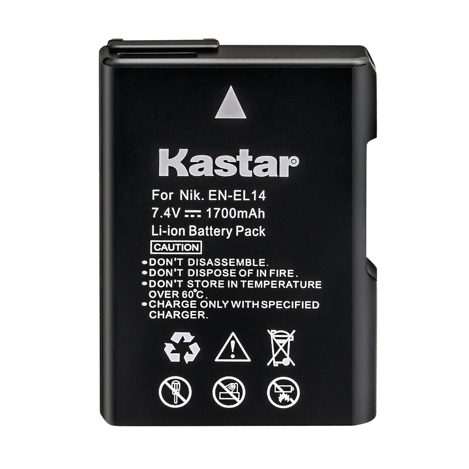 Batería Kastar para Nikon EN-EL14 14a Nikon D3500 D3400 D5300 D5500 D5600 Original Foto 3 de 4
